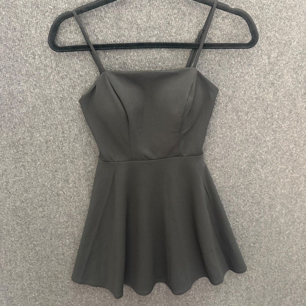 Black Fit Flare Mini Dress Sleeveless Skater coquette whimsigoth witchy preppy